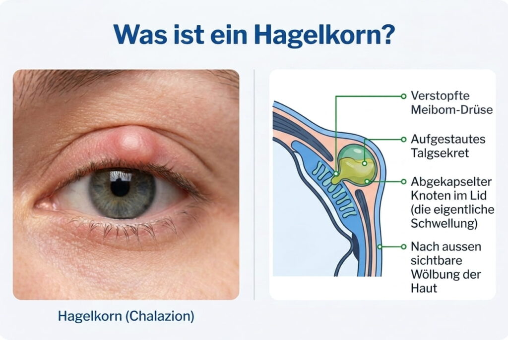 Das Hagelkorn am Auge einfach erklärt. So kann es aussehen und das steckt dahinter.